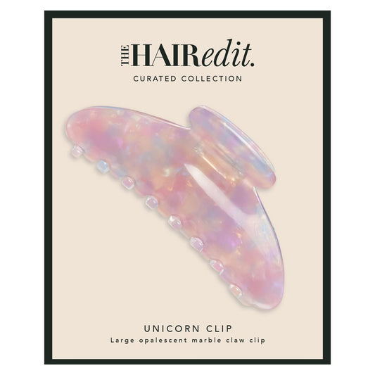 The Hair Edit Unicorn Clip - Large Opalescent Marble Claw Clip for Thick Hair Avelisse