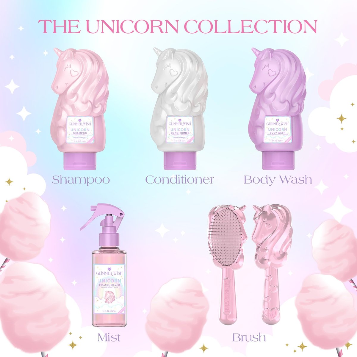 Glimmer Wish Unicorn Hair Detangler Brush for Kids – Gentle Soft Bristles for Tangle-Free Locks – Anti-Frizz & Anti-Static Hairbrush for Wet or Dry Use - görsel 11