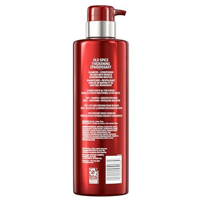 Old Spice Men's Thickening 2-in-1 Shampoo and Conditioner with Biotin and Invigorating Menthol, 17.9 oz Avelisse