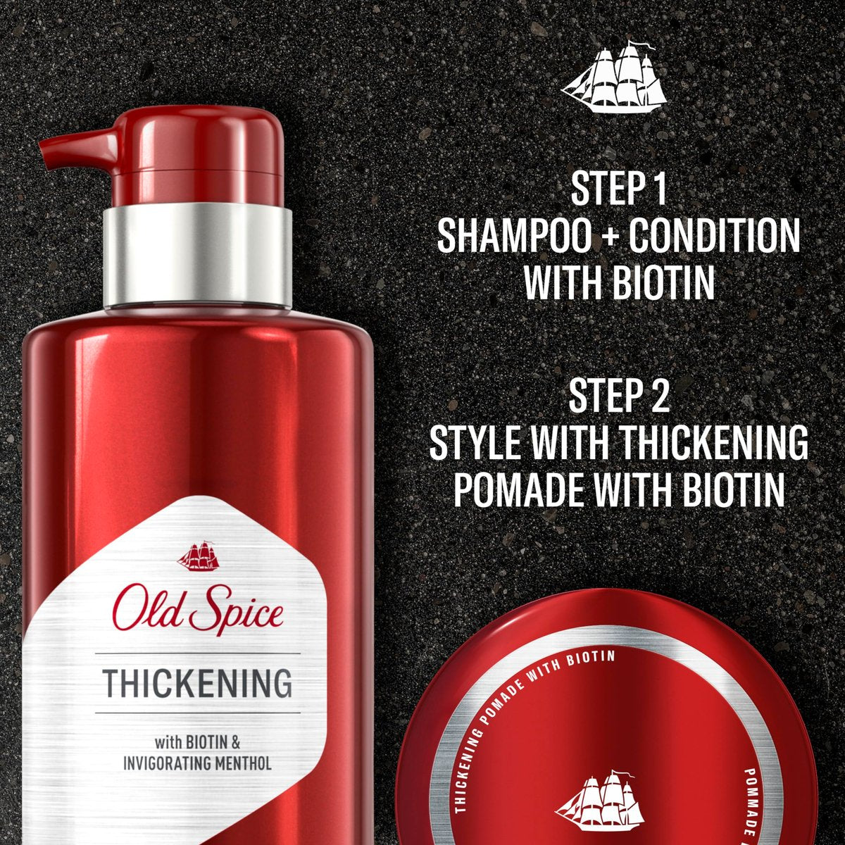 Old Spice Men's Thickening 2-in-1 Shampoo and Conditioner with Biotin and Invigorating Menthol, 17.9 oz Avelisse