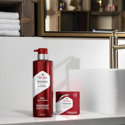 Old Spice Men's Thickening 2-in-1 Shampoo and Conditioner with Biotin and Invigorating Menthol, 17.9 oz Avelisse