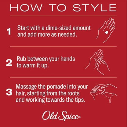 Old Spice Men's Hair Thickening Pomade - Medium Hold, Low Shine, 2.22 oz
