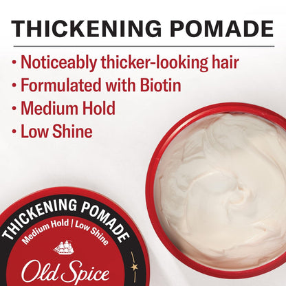 Old Spice Men's Hair Thickening Pomade - Medium Hold, Low Shine, 2.22 oz