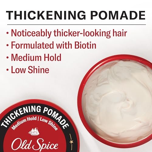 Old Spice Men's Hair Thickening Pomade - Medium Hold, Low Shine, 2.22 oz - görsel 4