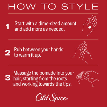 Old Spice Men's Hair Thickening Pomade - Medium Hold, Low Shine, 2.22 oz