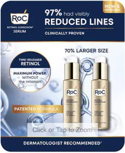 RoC Retinol Correxion Serum - Firms & Reduces Wrinkles, 1.7 fl oz (2 Pack) Avelisse