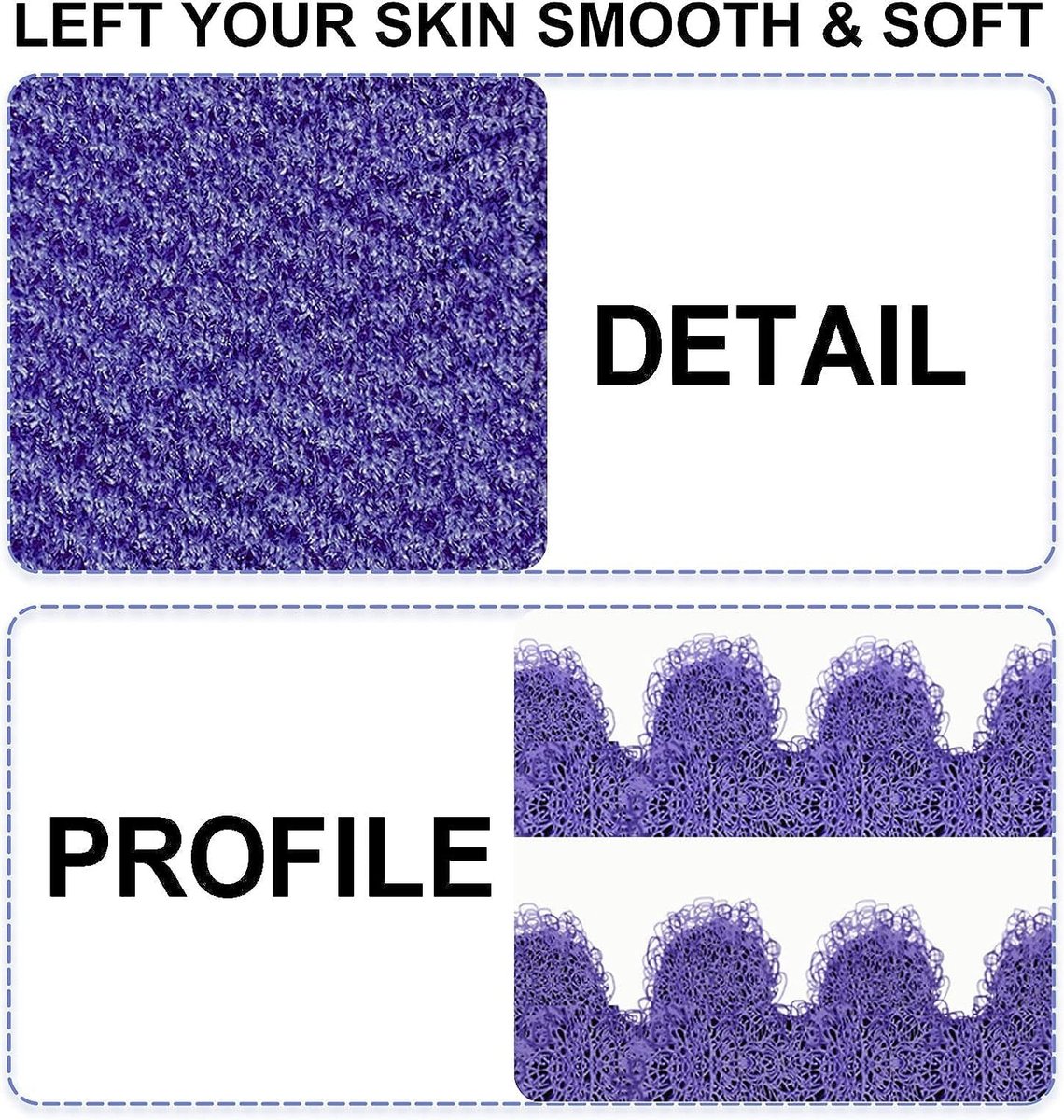 Evridwear Exfoliating Glove – Purple Deep Exfoliation for Dry & Sensitive Skin with Hanging Loop - görsel 6