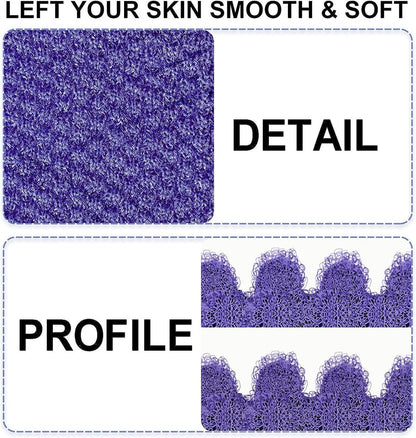 Evridwear Exfoliating Glove – Purple Deep Exfoliation for Dry & Sensitive Skin with Hanging Loop