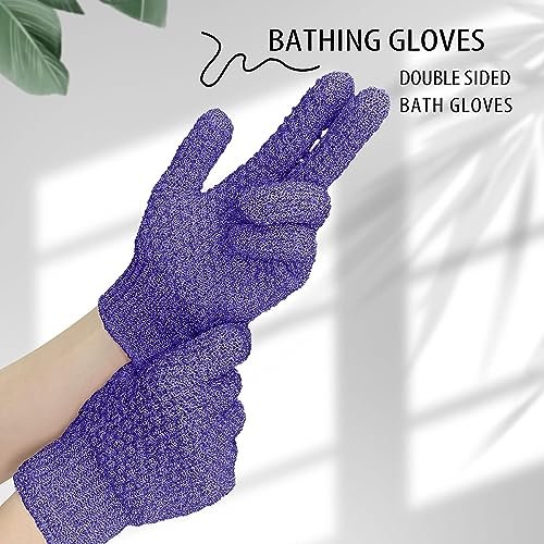 Evridwear Exfoliating Glove – Purple Deep Exfoliation for Dry & Sensitive Skin with Hanging Loop - görsel 9