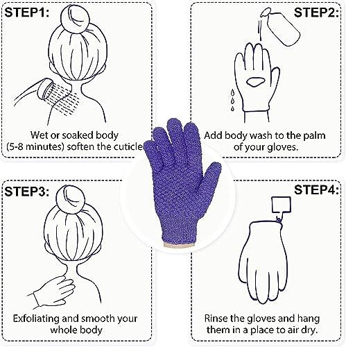 Evridwear Exfoliating Glove – Purple Deep Exfoliation for Dry & Sensitive Skin with Hanging Loop - görsel 3