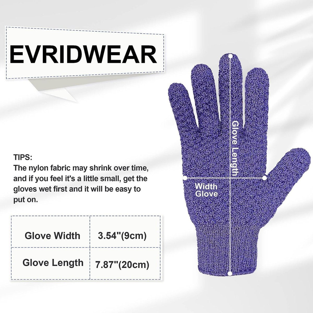 Evridwear Exfoliating Glove – Purple Deep Exfoliation for Dry & Sensitive Skin with Hanging Loop - görsel 12