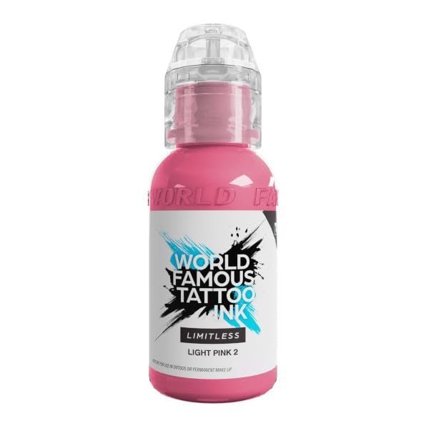 World Famous Tattoo Ink Limitless - Light Pink 2 - Professional Vegan & Non-Toxic Tattoo Ink (1 oz) Avelisse