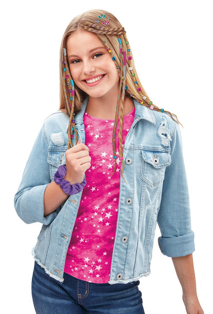 Cra-Z-Art Shimmer 'n Sparkle Braid Bead and Twist Deluxe Hair Designer - Multi-Color Hair Styling Kit for Creative Kids Avelisse