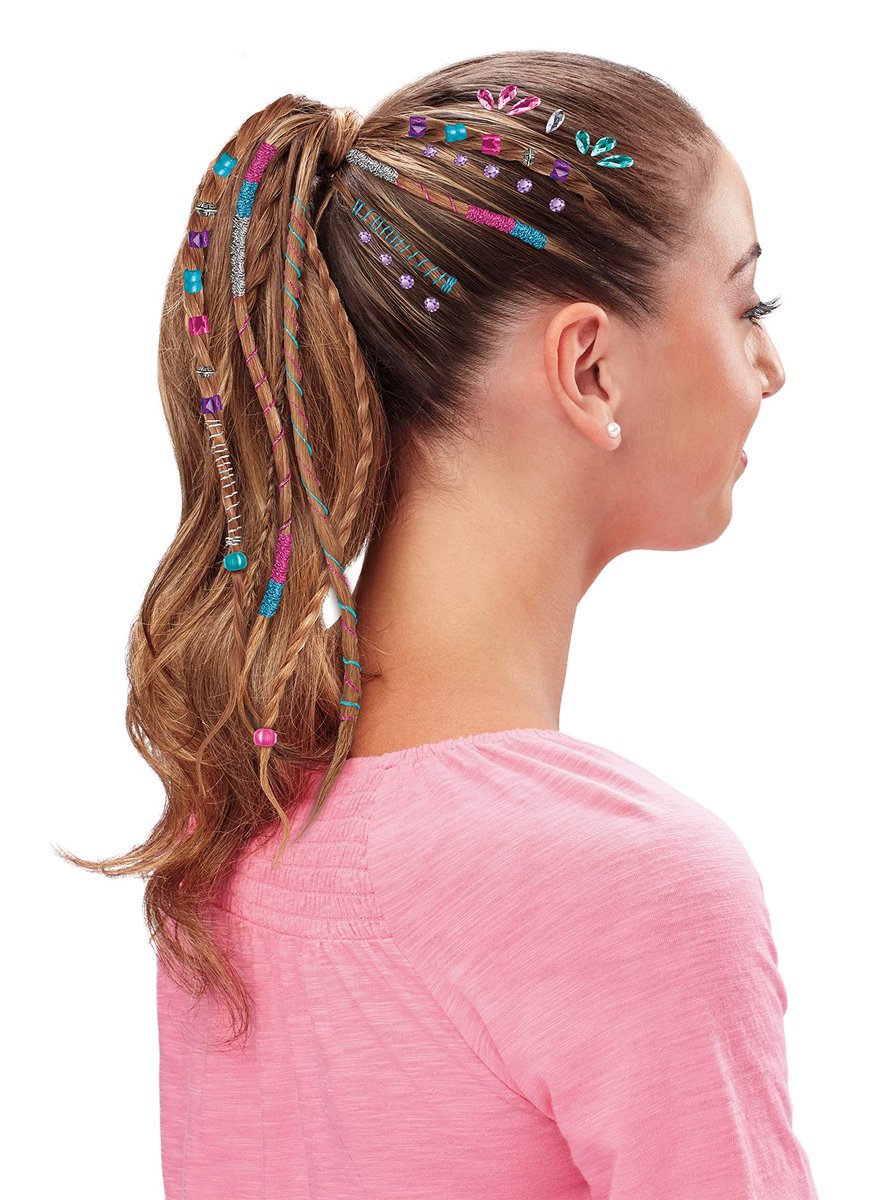 Cra-Z-Art Shimmer 'n Sparkle Braid Bead and Twist Deluxe Hair Designer - Multi-Color Hair Styling Kit for Creative Kids Avelisse