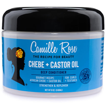 Camille Rose Black Castor Oil + Chebe Deep Conditioner for Dry, Damaged Hair – Strengthen & Replenish Moisture, Revitalize Textured, Curly Hair, 8 Oz Avelisse