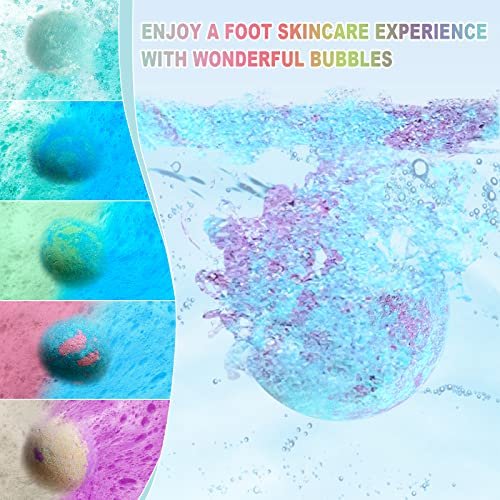 HOSPAN Organic Foot Bath Bombs Gift Set - 12 Handmade Essential Oil Foot Soaks for Sore, Tired Feet - Lavender Avelisse