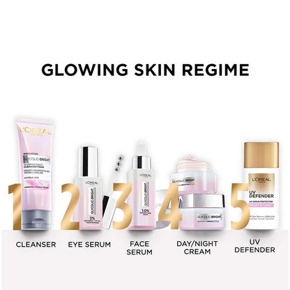 L'Oreal Paris Glycolic Bright Glowing Night Cream, 15ml – Overnight Brightening Cream with Glycolic Acid to Minimize Spots & Reveal Glowing Skin