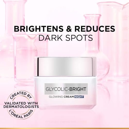 L'Oreal Paris Glycolic Bright Glowing Night Cream, 15ml – Overnight Brightening Cream with Glycolic Acid to Minimize Spots & Reveal Glowing Skin - görsel 6