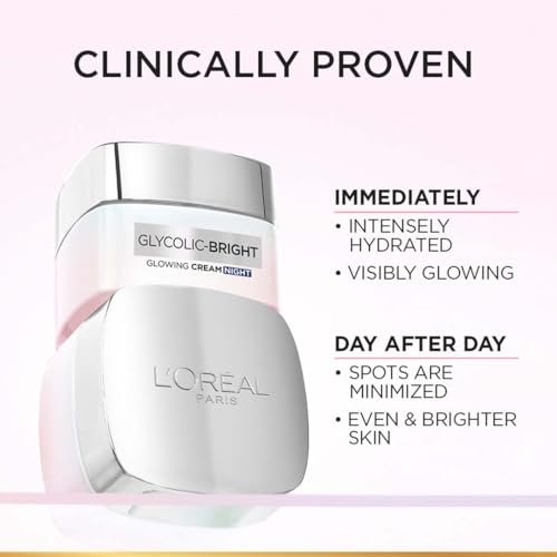L'Oreal Paris Glycolic Bright Glowing Night Cream, 15ml – Overnight Brightening Cream with Glycolic Acid to Minimize Spots & Reveal Glowing Skin - görsel 12