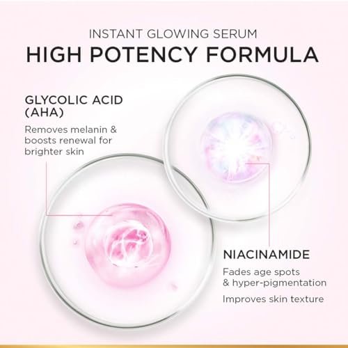 L'Oreal Paris Brightening Serum with 1% Glycolic Acid & 2% Niacinamide – Visibly Minimize Dark Spots, Reveal Even Skin Tone – 0.52 fl oz - görsel 8