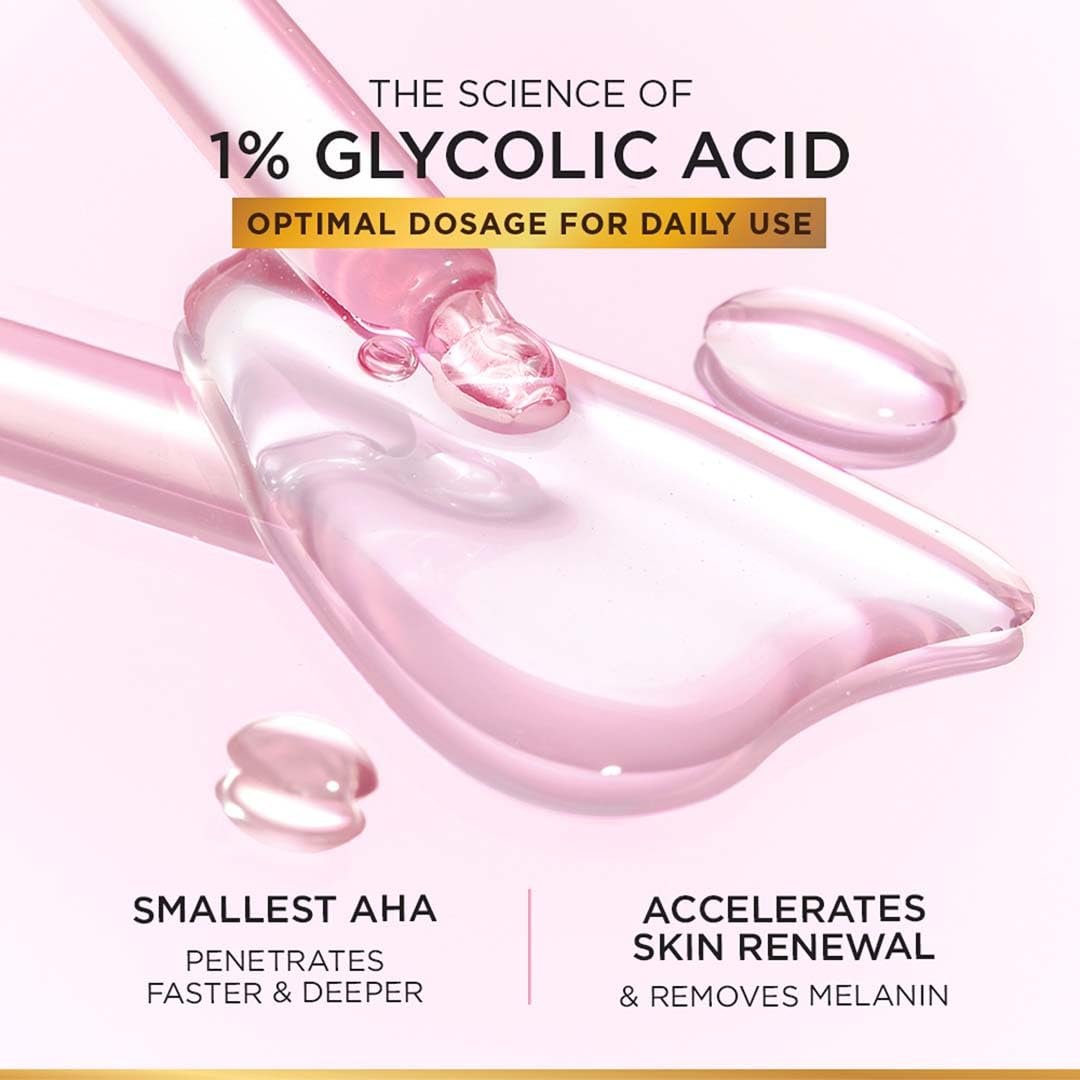 L'Oreal Paris Brightening Serum with 1% Glycolic Acid & 2% Niacinamide – Visibly Minimize Dark Spots, Reveal Even Skin Tone – 0.52 fl oz - görsel 9
