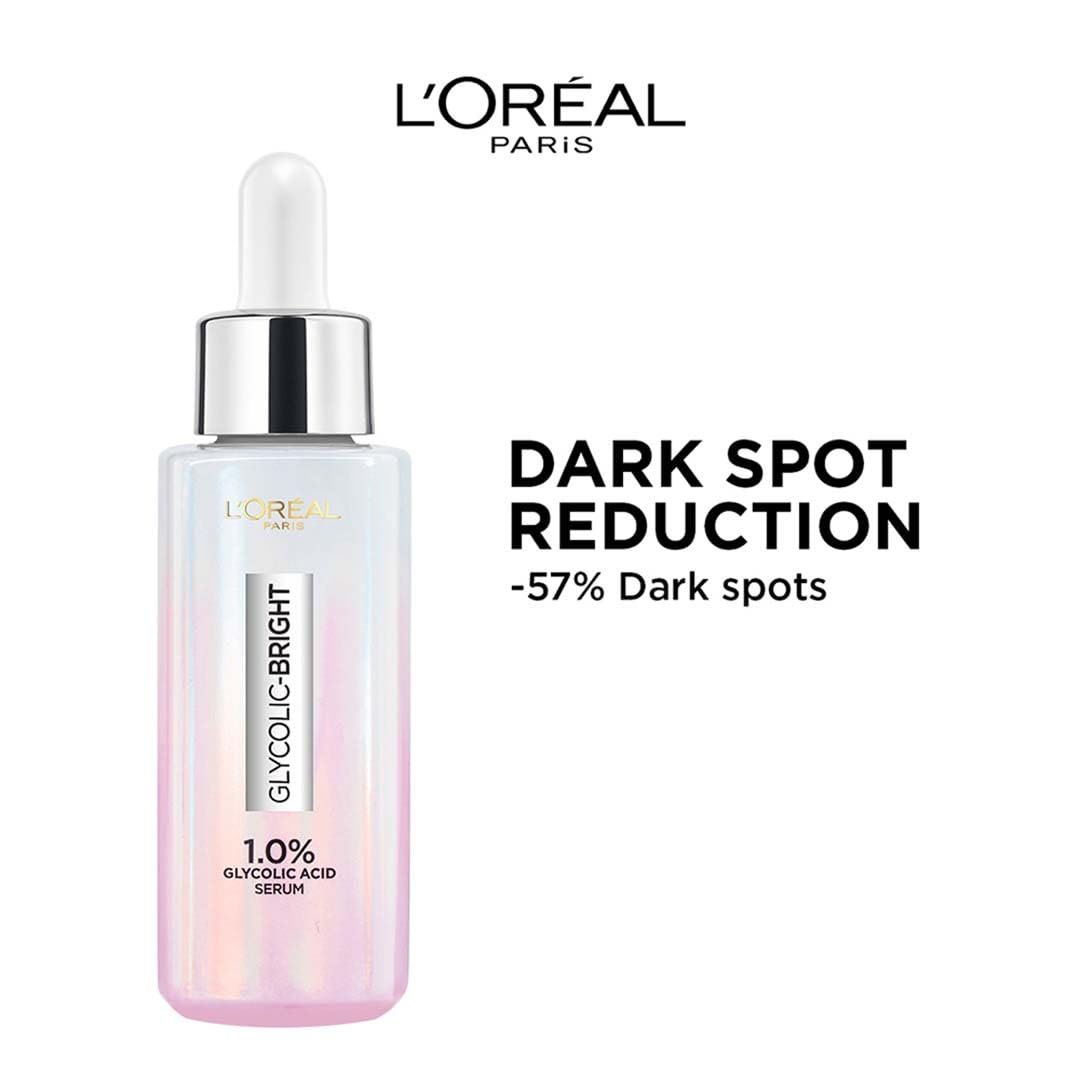 L'Oreal Paris Brightening Serum with 1% Glycolic Acid & 2% Niacinamide – Visibly Minimize Dark Spots, Reveal Even Skin Tone – 0.52 fl oz - görsel 3