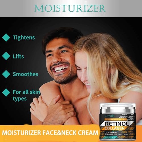 Retinol Cream for Face with Hyaluronic Acid - Anti Aging Moisturizer with Collagen for Women and Men, Reduces Wrinkles and Fine Lines, Day and Night Cream, 1.7 Fl Oz - görsel 6