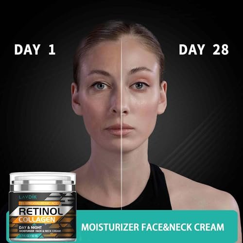Retinol Cream for Face with Hyaluronic Acid - Anti Aging Moisturizer with Collagen for Women and Men, Reduces Wrinkles and Fine Lines, Day and Night Cream, 1.7 Fl Oz - görsel 8