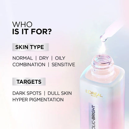 L'Oreal Paris Glycolic Bright Daily Foaming Facial Cleanser, 50ml - Glowing Face Wash for Dull Skin