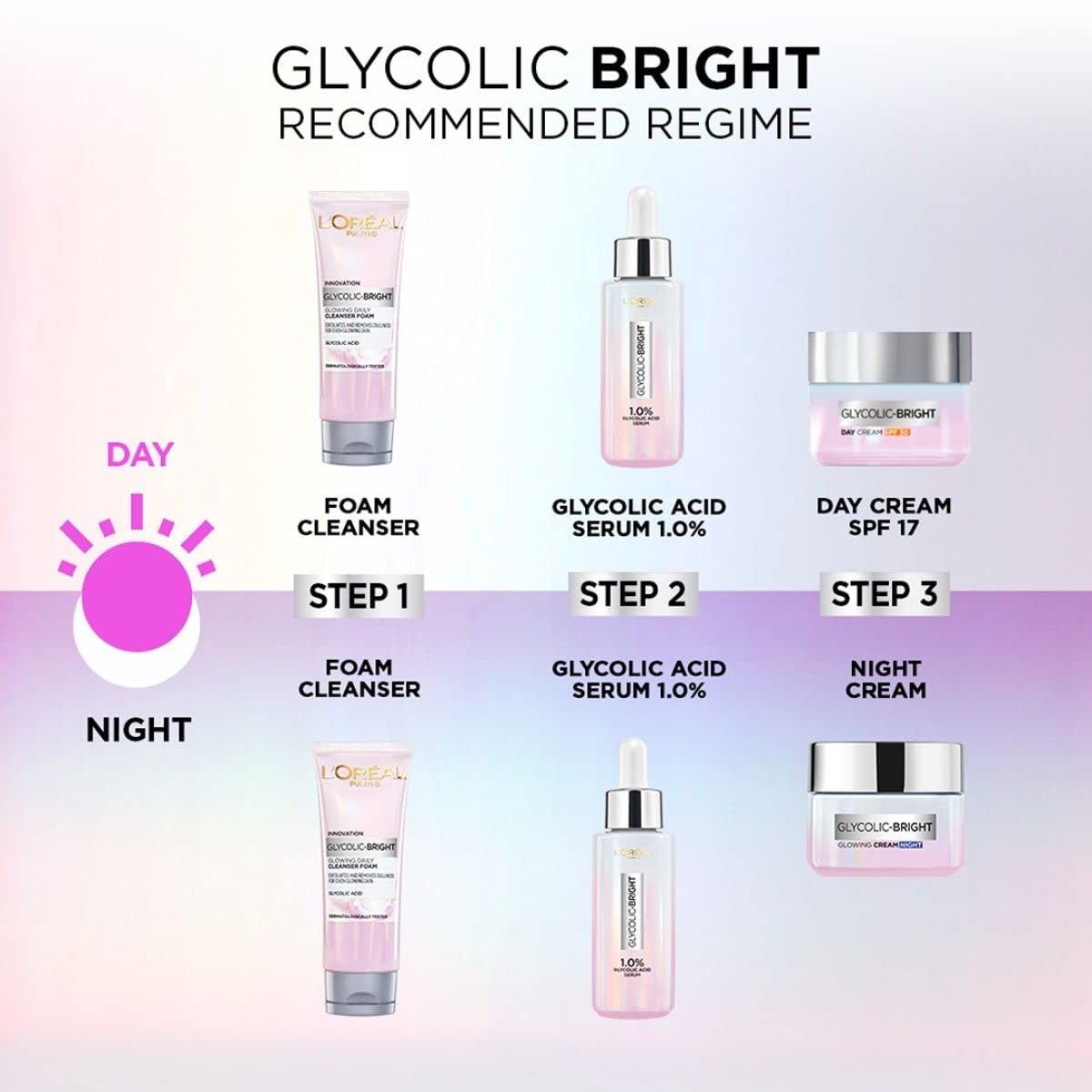 L'Oreal Paris Glycolic Bright Daily Foaming Facial Cleanser, 50ml - Glowing Face Wash for Dull Skin - görsel 11
