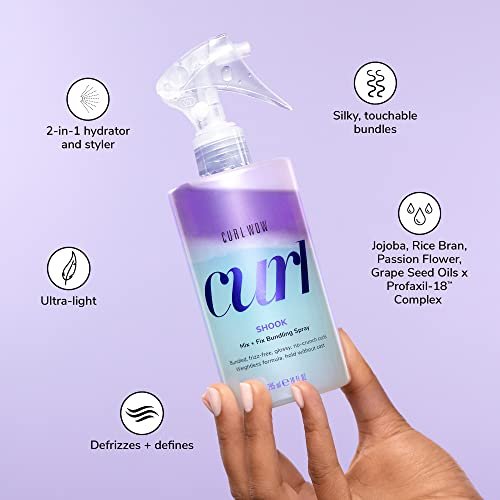 COLOR WOW Curl Wow Shook Mix + Fix Bundling Spray – Shake-to-Activate Curl Defining Spray for Glossy, Frizz-Free Curls, 10 Fl Oz Avelisse