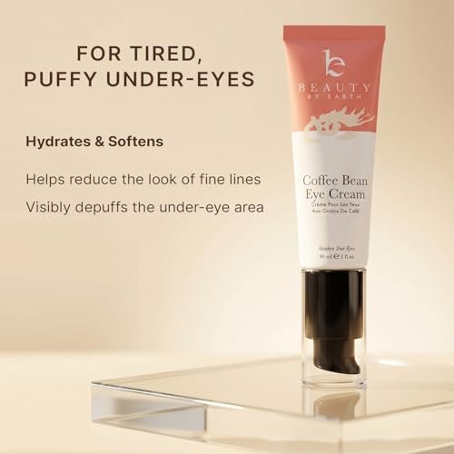 Beauty by Earth Caffeine Eye Cream for Puffiness & Bags Under Eyes - USA Made with Natural & Organic Ingredients, Under Eye Cream for Dark Circles with Glycerin & Vitamin E, Brightens & Refreshes Avelisse