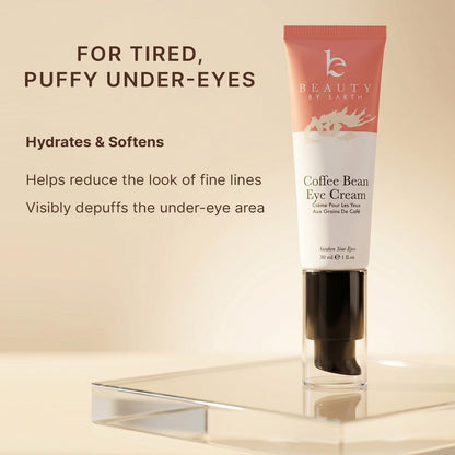 Beauty by Earth Caffeine Eye Cream for Puffiness & Bags Under Eyes - USA Made with Natural & Organic Ingredients, Under Eye Cream for Dark Circles with Glycerin & Vitamin E, Brightens & Refreshes Avelisse