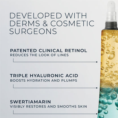 RoC Derm Correxion Fill + Treat Advanced Retinol Serum with Hyaluronic Acid for Crow's Feet, 11 Wrinkles & Laugh Lines, 0.5 fl oz Avelisse