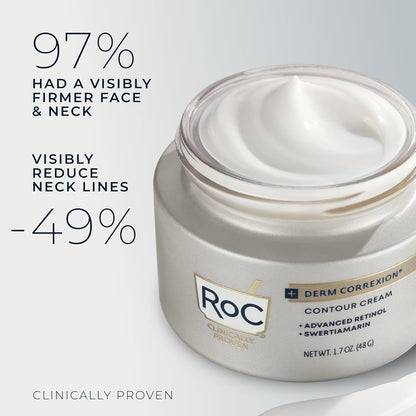 RoC Derm Correxion Neck Cream with Hyaluronic Acid + Advanced Retinol - Visibly Tighten & Lift Horizontal Neck Lines, 1.7 oz Avelisse