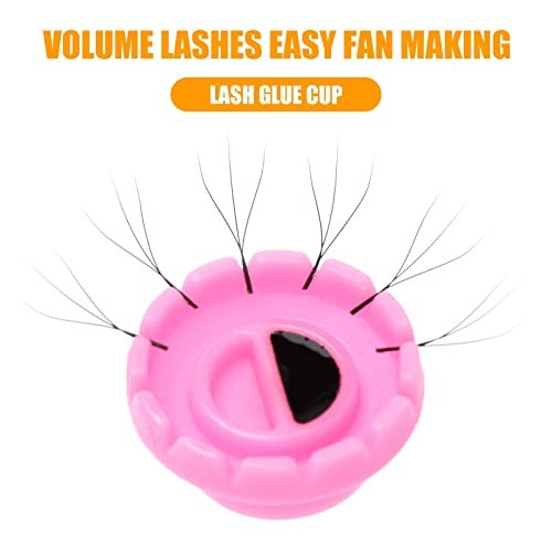 EKYSSO 200 PCS Glue Rings for Lash Extension – Volume Glue Holder, Easy Fan Lashes Ring, Flower Cup for Eyelash Extension Supplies (Pink) Avelisse
