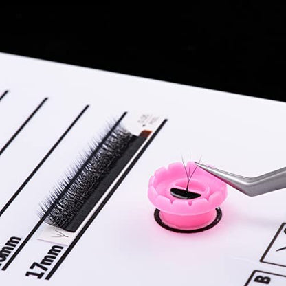 EKYSSO 200 PCS Glue Rings for Lash Extension – Volume Glue Holder, Easy Fan Lashes Ring, Flower Cup for Eyelash Extension Supplies (Pink) Avelisse