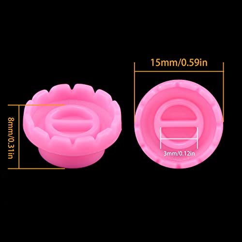 EKYSSO 200 PCS Glue Rings for Lash Extension – Volume Glue Holder, Easy Fan Lashes Ring, Flower Cup for Eyelash Extension Supplies (Pink) Avelisse