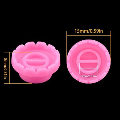 EKYSSO 200 PCS Glue Rings for Lash Extension – Volume Glue Holder, Easy Fan Lashes Ring, Flower Cup for Eyelash Extension Supplies (Pink) Avelisse