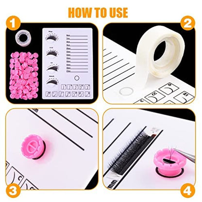 EKYSSO 200 PCS Glue Rings for Lash Extension – Volume Glue Holder, Easy Fan Lashes Ring, Flower Cup for Eyelash Extension Supplies (Pink) Avelisse