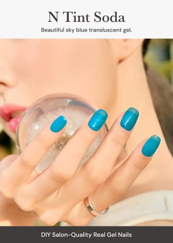 ohora Semi Cured Gel Nail Strips (N Tint Soda) - Blue Tint, Salon-Quality, Long Lasting, Easy to Apply & Remove