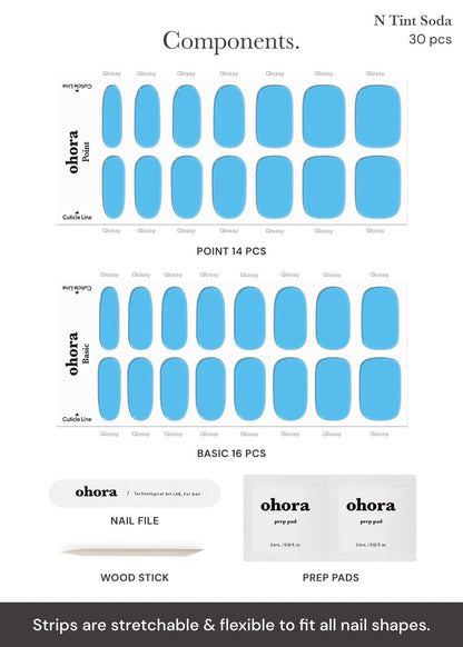 Ohora Semi Cured Gel Nail Strips (N Bare Gray) - 34 Piece Set - Salon-Quality, Long Lasting, Easy to Apply & Remove Avelisse