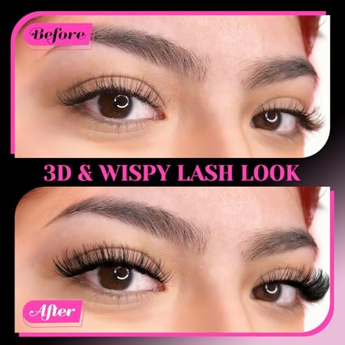 Veleasha Russian Strip Lashes with Clear Band – D Curl Faux Mink 10 Pairs (DT11) - görsel 8