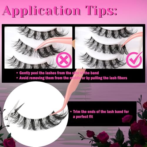 Veleasha Russian Strip Lashes with Clear Band – D Curl Faux Mink 10 Pairs (DT11) - görsel 14