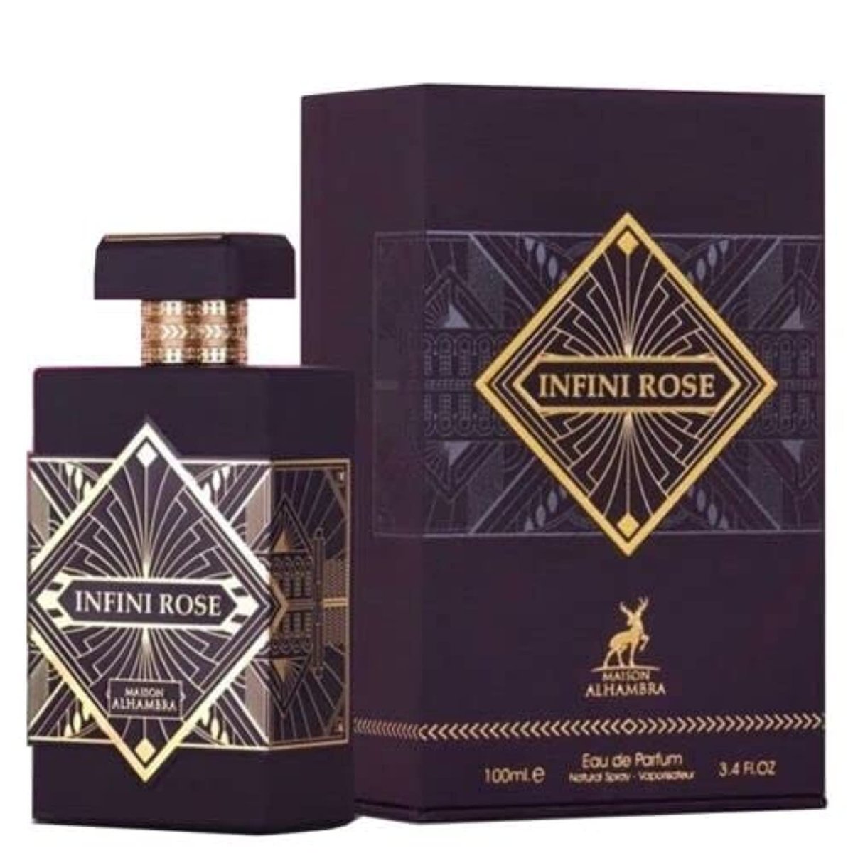 Infini Rose by Maison Alhambra Eau de Parfum for Unisex, 3.4 oz (100 ml) Spray Avelisse