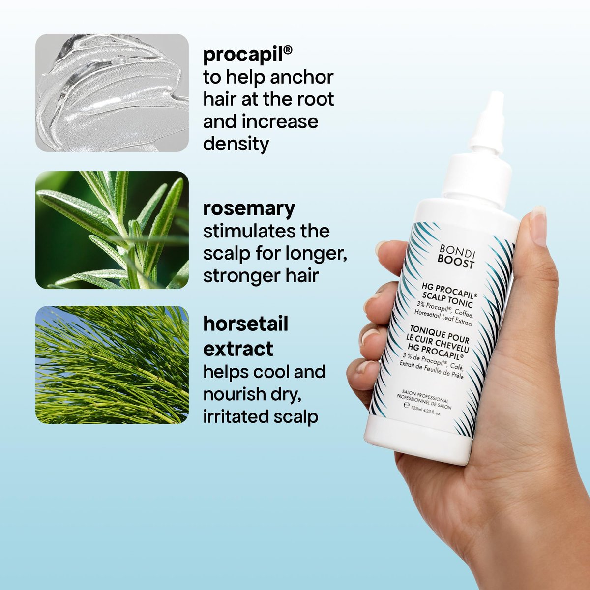 BONDIBOOST Procapil Scalp Treatment – Daily Leave-In Serum for Thicker, Fuller Hair with Procapil, Rosemary & Biotinoyl Tripeptide-1, Sulfate-Free, 4.23 fl oz - görsel 13