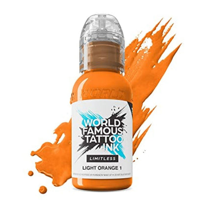 World Famous Tattoo Ink Limitless - Light Orange 1 - Professional Tattoo Ink, 1 oz - Vegan & Non-Toxic