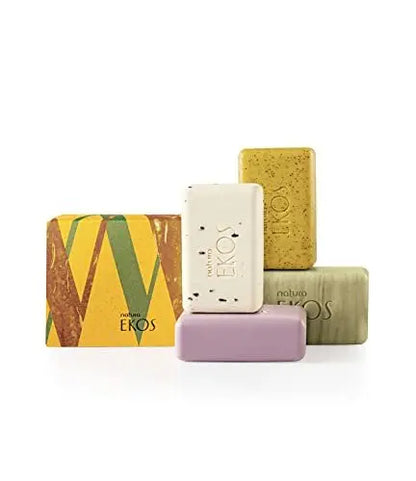natura Exfoliating Bar Soap Set – Natural Amazonian Body Soap with Brazil Nut, Andiroba, Açaí & Passion Fruit – Vegan Moisturizing Cleansing Bars – 4 Pack (3.5 oz Each) Avelisse