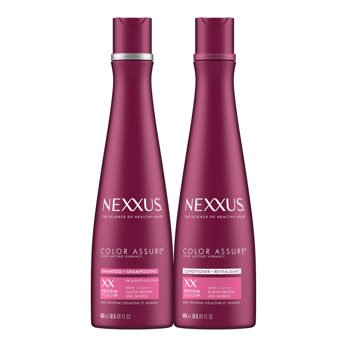Nexxus Color Assure Shampoo and Conditioner for Color-Treated Hair - Enhances Color for Up to 40 Washes, 13.5 oz, 2 Pack Avelisse