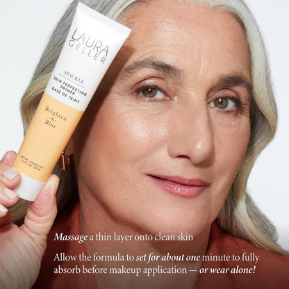 LAURA GELLER NEW YORK Spackle Primer - Brighten-n-Blur - Super-Size 2 Fl Oz - Mattifying Makeup Primer for Mature Skin Avelisse